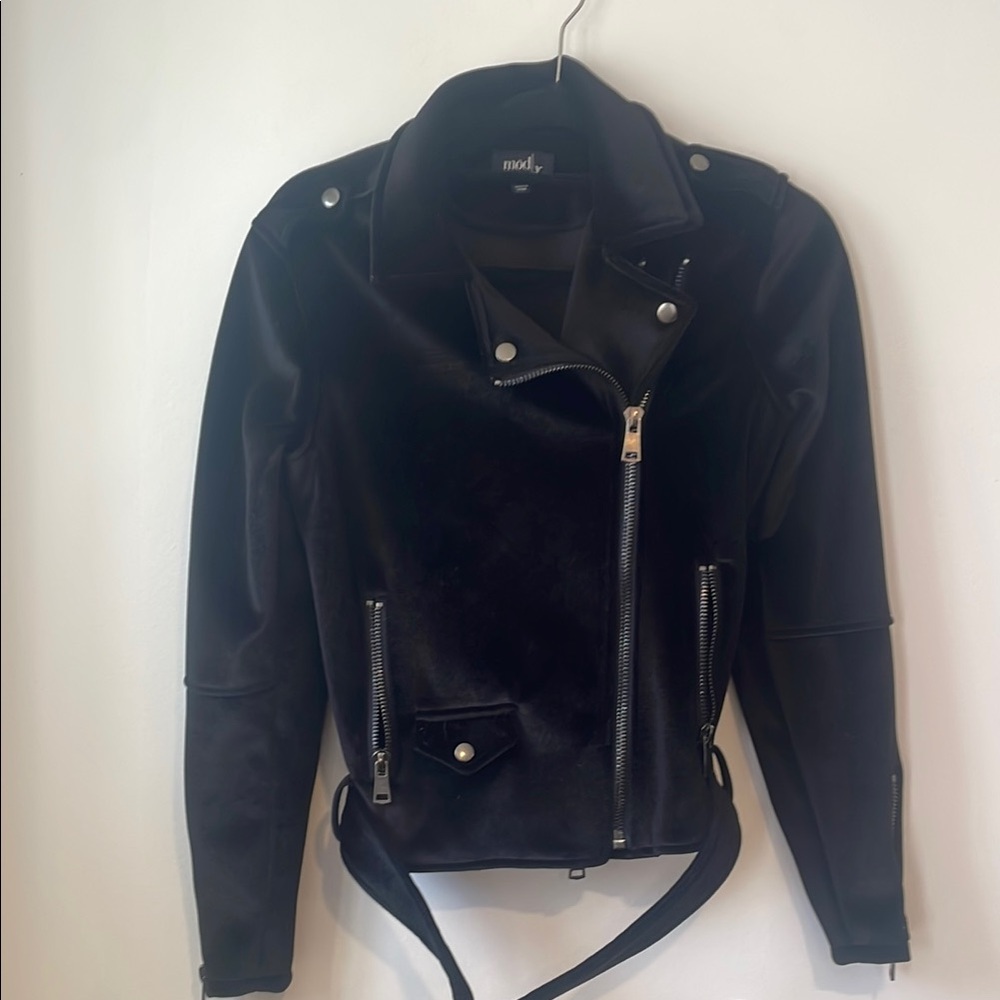 Mod XCrushed  Velvet Jacket in Black Sz Medium